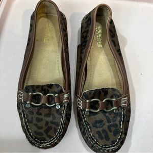 Sperry topsiders leopard print calf hair loafers